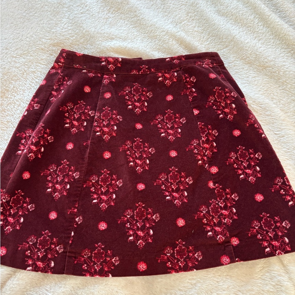 Floral Burgundy Skirt